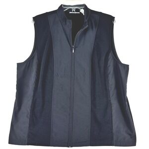 Weekends by Chicos Black Zip‎ Front Vest Size 3 Womens Sleeveless Layering